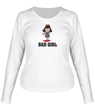 Женская футболка длинный рукав Bad girl - плохая девочка
