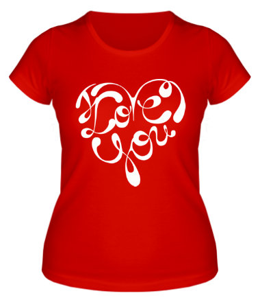 Женская футболка Love you сердце