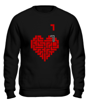 Толстовка без капюшона Heart tetris сердце тетрис фото