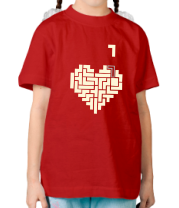 Детская футболка Heart tetris сердце тетрис светится фото