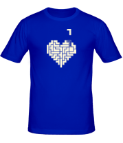 Мужская футболка Heart tetris сердце тетрис светится фото
