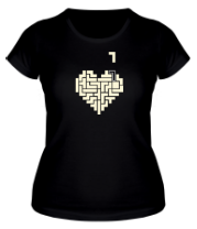 Женская футболка Heart tetris сердце тетрис светится фото