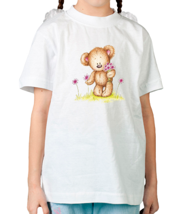 Детская футболка Мишка на лугу