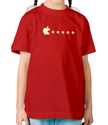 Детская футболка Apple pacman glow