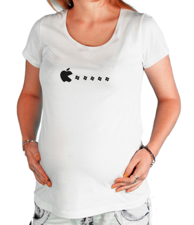 Футболка для беременных Apple pacman
