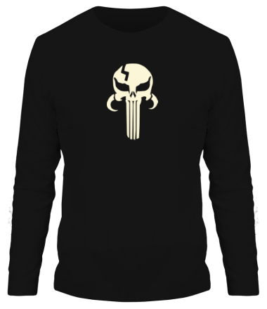 Мужская футболка длинный рукав Mandalorian Punisher glow