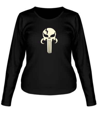 Женская футболка длинный рукав Mandalorian Punisher glow