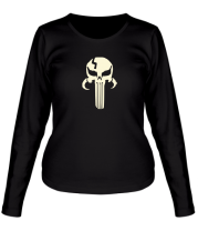 Женская футболка длинный рукав Mandalorian Punisher glow фото