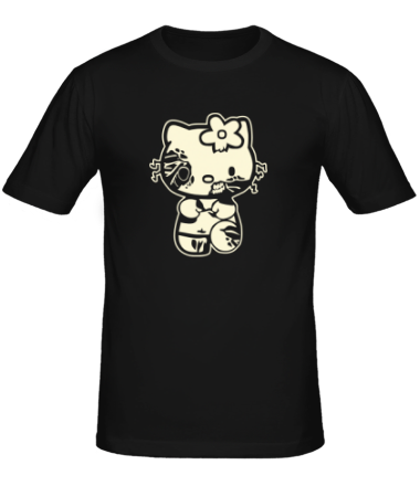 Мужская футболка Kitty zombie glow