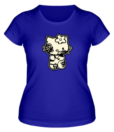 Женская футболка Kitty zombie glow
