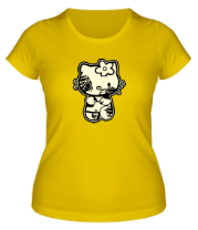 Женская футболка Kitty zombie glow фото