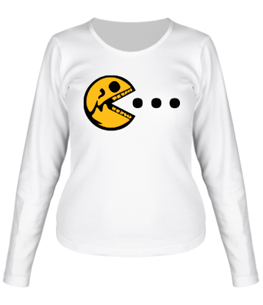 Женская футболка длинный рукав Dead Pacman