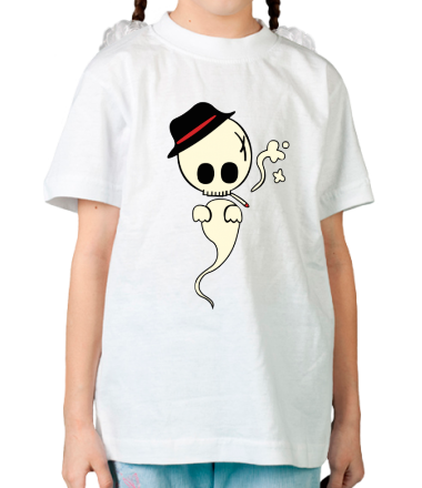Детская футболка Привидение с сигаретой светится