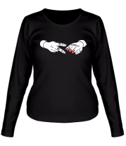 Женская футболка длинный рукав Острые ножницы - камень ножницы бумага фото