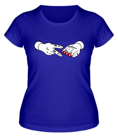 Женская футболка Острые ножницы - камень ножницы бумага