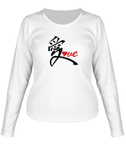 Женская футболка длинный рукав Китайский символ любви love фото