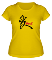 Женская футболка Китайский символ любви love фото