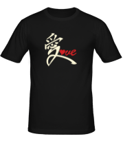 Мужская футболка Китайский символ любви love светится в темноте фото