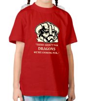 Детская футболка Skyrim это не те драконы (свет) фото