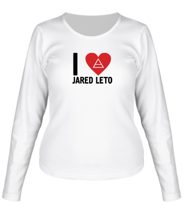 Женская футболка длинный рукав I love Jared leto