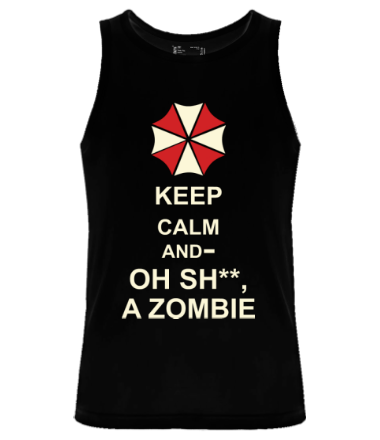 Мужская майка Keep calm and oh sh**, a zombie