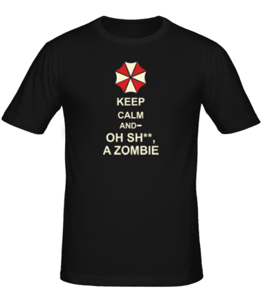 Мужская футболка Keep calm and oh sh**, a zombie