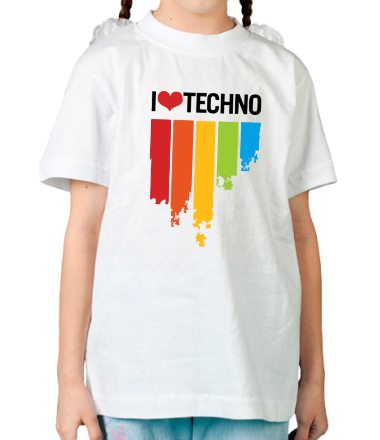 Детская футболка I love techno