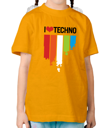 Детская футболка I love techno