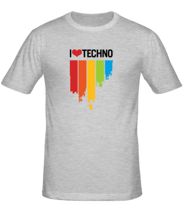 Мужская футболка I love techno