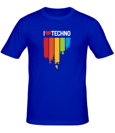Мужская футболка I love techno