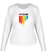 Женская футболка длинный рукав I love techno фото