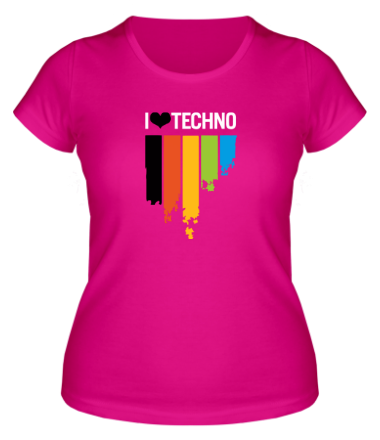 Женская футболка I love techno