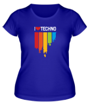 Женская футболка I love techno фото