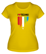 Женская футболка I love techno фото