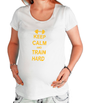 Футболка для беременных Keep calm and train hard фото