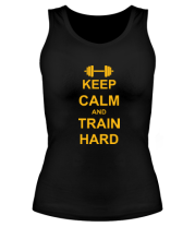 Женская майка борцовка Keep calm and train hard фото