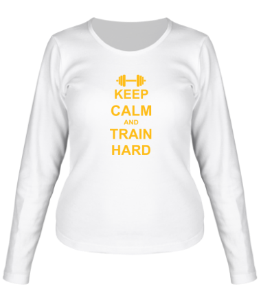 Женская футболка длинный рукав Keep calm and train hard