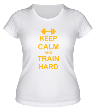 Женская футболка Keep calm and train hard