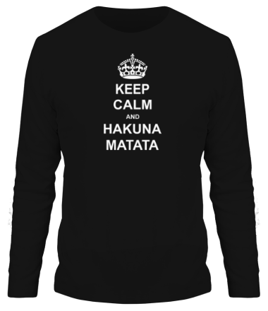 Мужская футболка длинный рукав Keep calm and hakuna matata