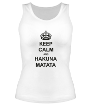 Женская майка борцовка Keep calm and hakuna matata фото