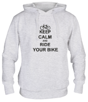 Толстовка худи Keep calm and ride your bike фото
