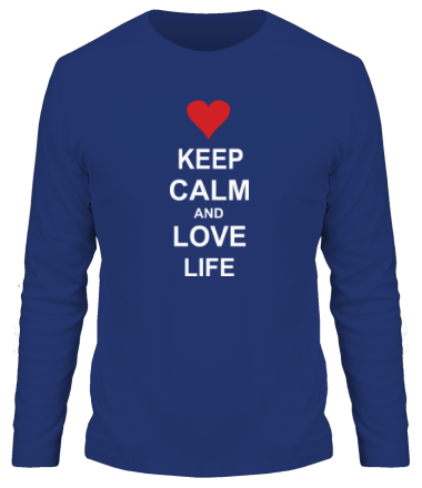 Мужская футболка длинный рукав Keep calm and love life