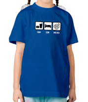 Детская футболка Главное в жизни - еда,сон,volvo. фото