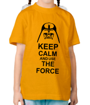 Детская футболка Keep calm and use the force фото