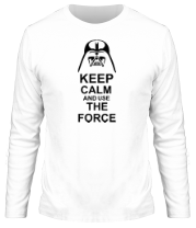 Мужская футболка длинный рукав Keep calm and use the force фото