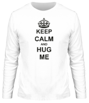 Мужская футболка длинный рукав Keep calm and hug me фото