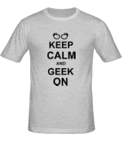 Мужская футболка Кeep calm and geek on фото