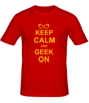 Мужская футболка Кeep calm and geek on фото