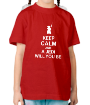 Детская футболка Keep calm and a jedi will you be фото