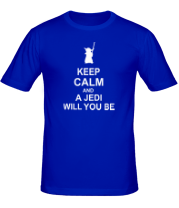 Мужская футболка Keep calm and a jedi will you be фото